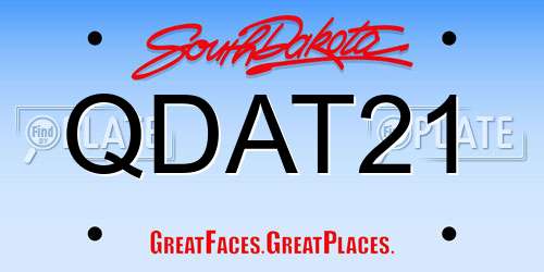 QDAT21 South Dakota License Plate