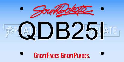 QDB25I South Dakota License Plate
