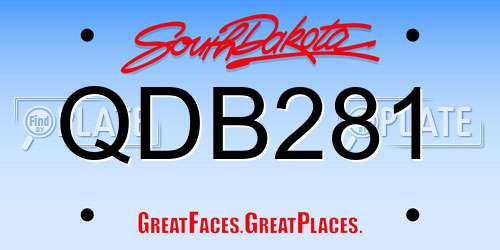 QDB281 South Dakota License Plate
