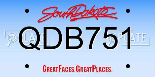 QDB751 South Dakota License Plate