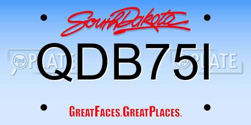 QDB75I South Dakota License Plate