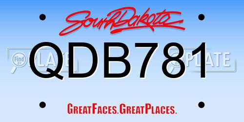 QDB781 South Dakota License Plate