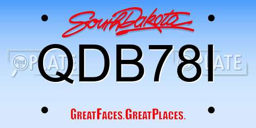 QDB78I South Dakota License Plate