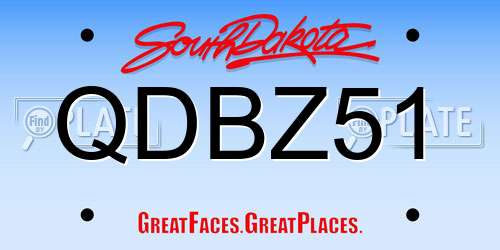 QDBZ51 South Dakota License Plate
