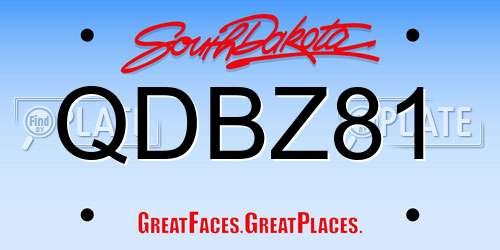 QDBZ81 South Dakota License Plate