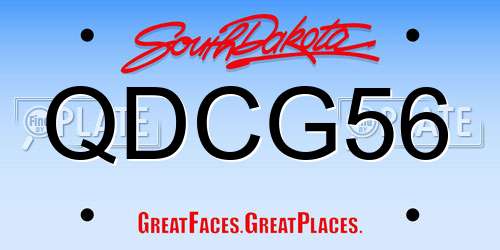 QDCG56 South Dakota License Plate