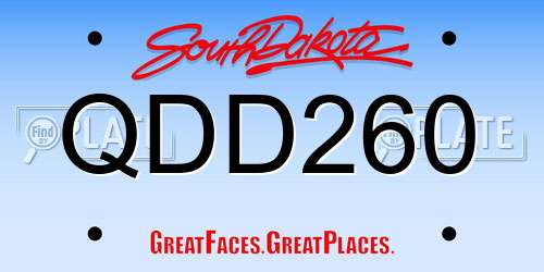 QDD260 South Dakota License Plate