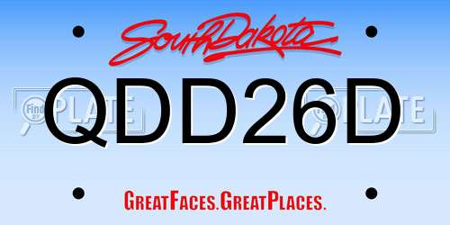 QDD26D South Dakota License Plate
