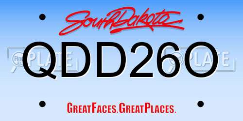 QDD26O South Dakota License Plate