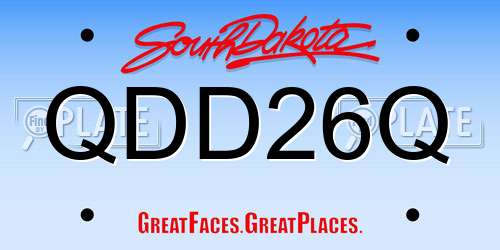 QDD26Q South Dakota License Plate