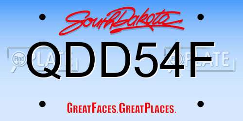 QDD54F South Dakota License Plate