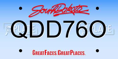 QDD76O South Dakota License Plate