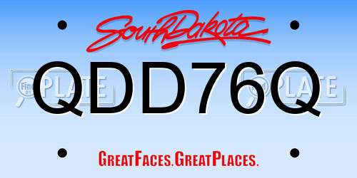 QDD76Q South Dakota License Plate