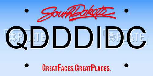 QDDDIDC South Dakota License Plate