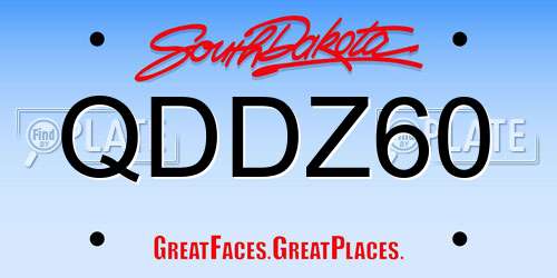 QDDZ60 South Dakota License Plate