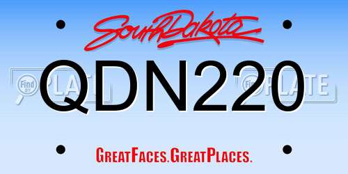 QDN220 South Dakota License Plate