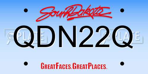 QDN22Q South Dakota License Plate
