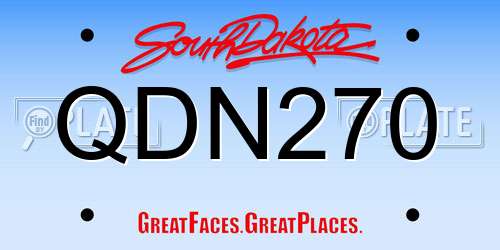 QDN270 South Dakota License Plate