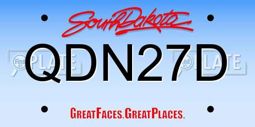 QDN27D South Dakota License Plate