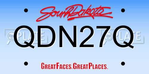QDN27Q South Dakota License Plate