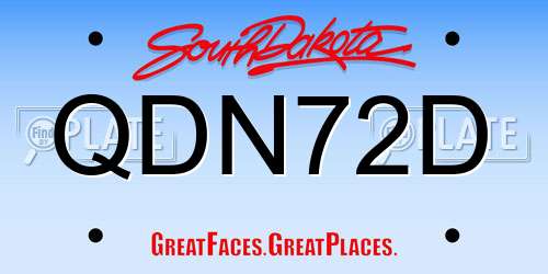 QDN72D South Dakota License Plate