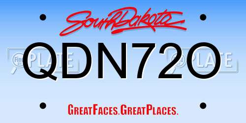 QDN72O South Dakota License Plate