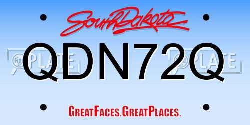 QDN72Q South Dakota License Plate