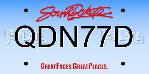 QDN77D South Dakota License Plate