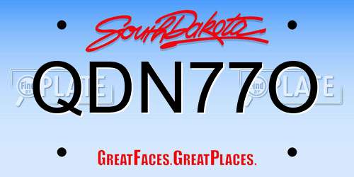 QDN77O South Dakota License Plate