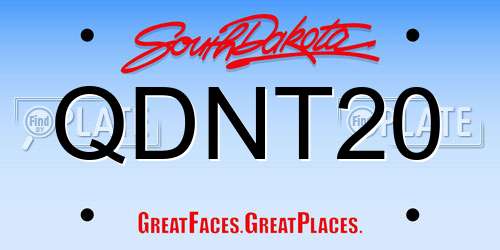 QDNT20 South Dakota License Plate