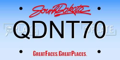 QDNT70 South Dakota License Plate