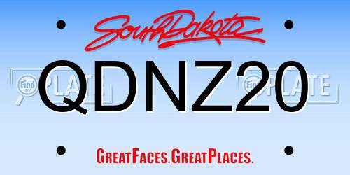 QDNZ20 South Dakota License Plate