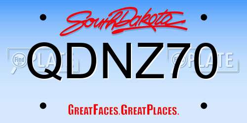 QDNZ70 South Dakota License Plate