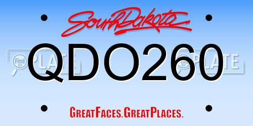 QDO260 South Dakota License Plate