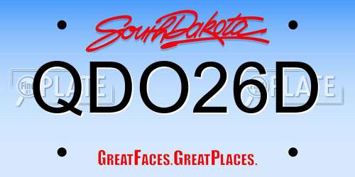 QDO26D South Dakota License Plate