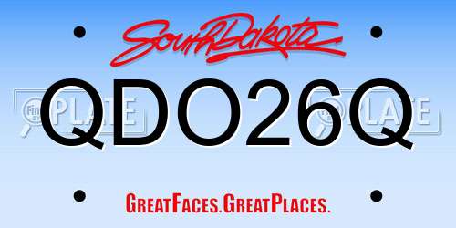 QDO26Q South Dakota License Plate
