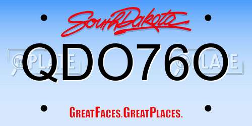 QDO76O South Dakota License Plate