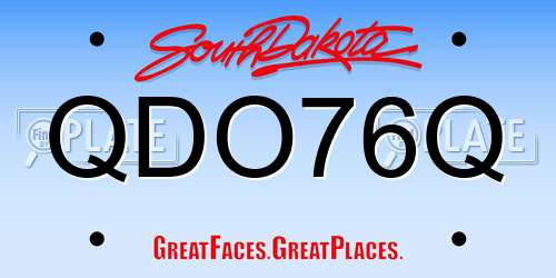 QDO76Q South Dakota License Plate