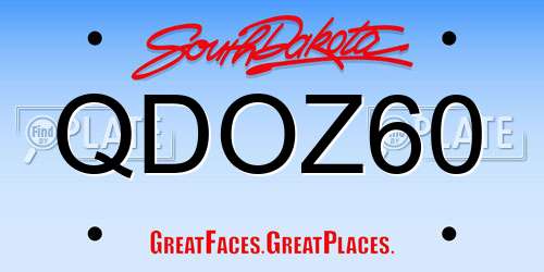 QDOZ60 South Dakota License Plate