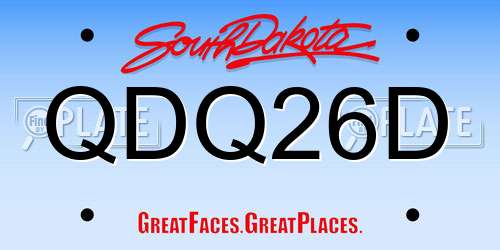 QDQ26D South Dakota License Plate