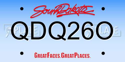 QDQ26O South Dakota License Plate