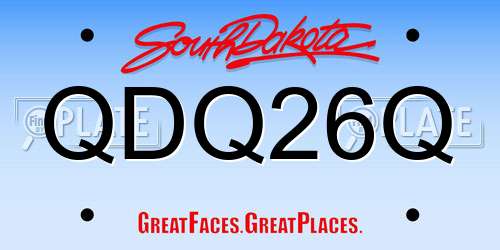 QDQ26Q South Dakota License Plate