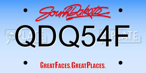 QDQ54F South Dakota License Plate