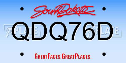 QDQ76D South Dakota License Plate