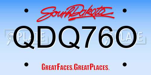 QDQ76O South Dakota License Plate