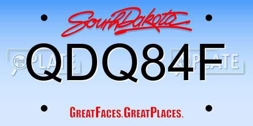 QDQ84F South Dakota License Plate