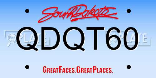 QDQT60 South Dakota License Plate
