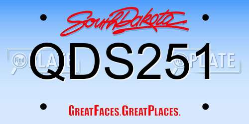 QDS251 South Dakota License Plate