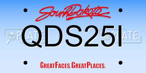 QDS25I South Dakota License Plate