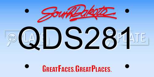 QDS281 South Dakota License Plate